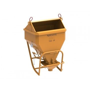 Ticd PF - Bennes à béton couchées avec vidage déporté et tuyau de 3m inclus_0