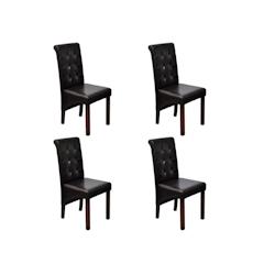 VidaXL Chaises à Manger Lot De 4 Marron Similicuir - 160319_0