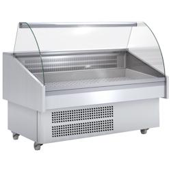 Vitrine d’exposition réfrigérée pour poisson. Socle avec roulettes - 2465x940x1300 mm - 1070 W 230/1V - 24F66249 Eurast - gris inox 24F66249_0
