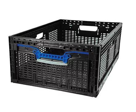 Caisse pliable en plastique - 46L - 600x400x219mm - Empilable et facile à nettoyer_0