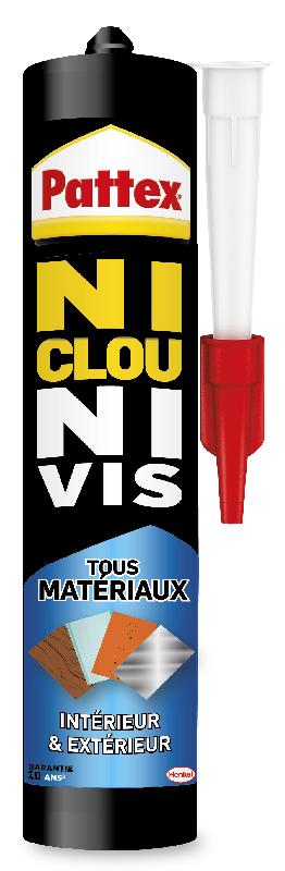 Colle de fixation PATTEX Ni Clou Ni Vis - 450g blanc - repositionnable, résistante UV et chaleur_0