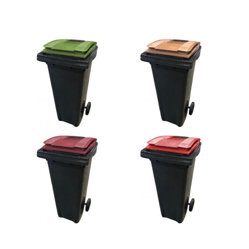 Conteneurs roulants à ouverture frontale - PEHD injecté - 140L - 7 coloris - Norme EN 840_0