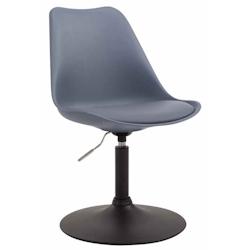 Décoshop26 - Chaise de salle à manger x1 pivotante hauteur réglable en plastique gris et pied trompette en métal noir 10_0003762 - gris 3000251754452_0