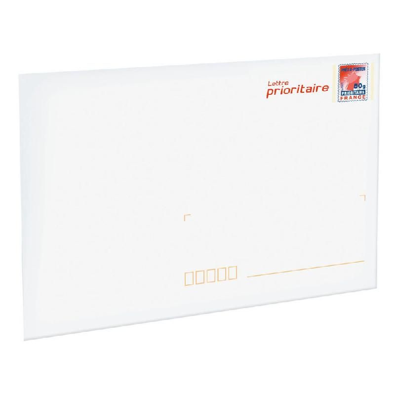 ENVELOPPES PRÉTIMBRÉES EN LETTRE PRIORITAIRE - LA POSTE - 162 X 229 MM - 50G - (SOUMIS À CONDITIONS) (LOT DE 10)