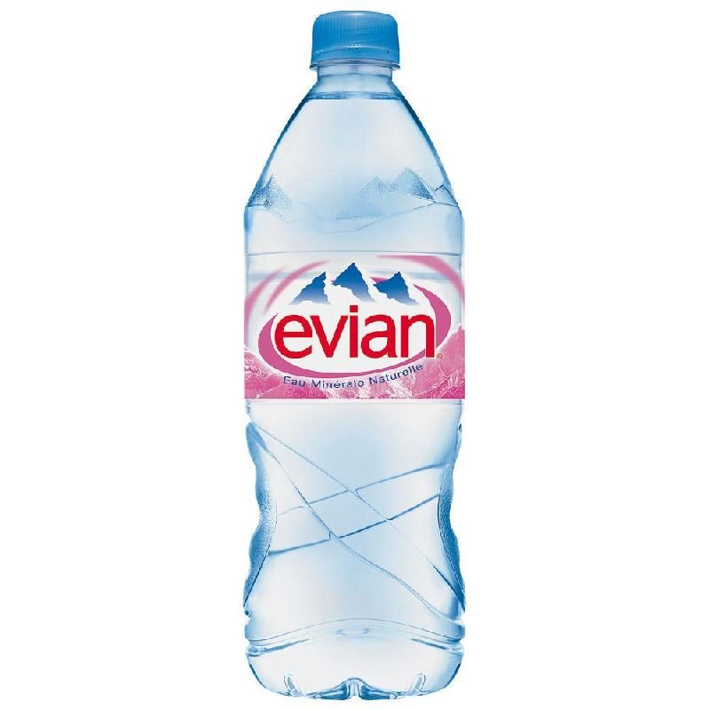 EVIAN EAU PLATE - BOUTEILLE 1 L (LOT 12 BOUTEILLES)