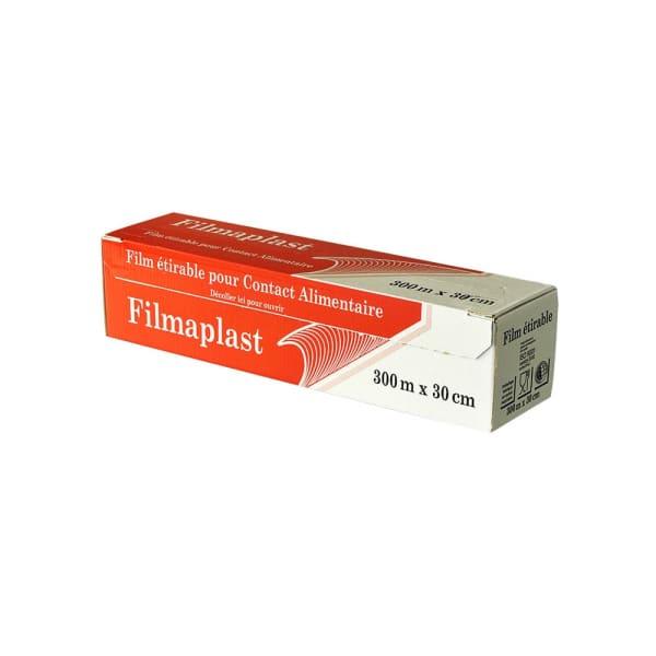 Film étirable alimentaire en PVC - Boîte distributrice avec coupe-film intégré - 30cm x 300m_0