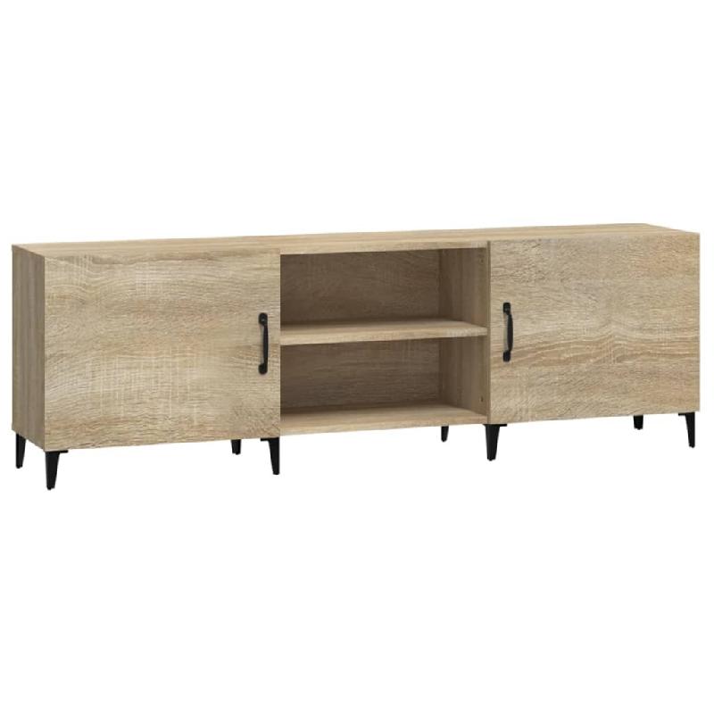 Helloshop26 - Meuble TV multimédia étagère télévision buffet téléviseur salle à manger salon chambre chêne sonoma 150 x 30 x 50 cm 02_0027483_0