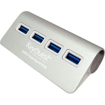 Hub informatique 4 ports USB Type-C - Silver - Taux de transfert haut débit - Métal - Garantie 2 ans_0