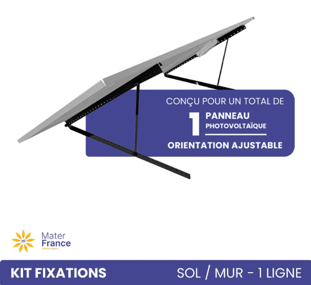 Kit fixations 1 ligne de 1 panneau sol ou mur paysage - Ref. MFISKSPA1480 - aluminium noir_0