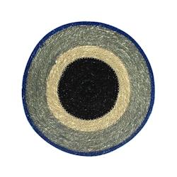 Novastyl - Lot 6 Sets De Table Luna Rond 38cm En Jonc De Mer Naturel Et Bleu - 3256391020524_0