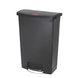 Poubelle à pédale frontale large Slim Jim Step-On Rubbermaid blanche 90L - noir plastique 76224597_0