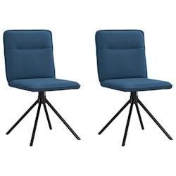 VidaXL Chaises à Manger Lot De 2 Bleu Tissu - bleu 4101240_0