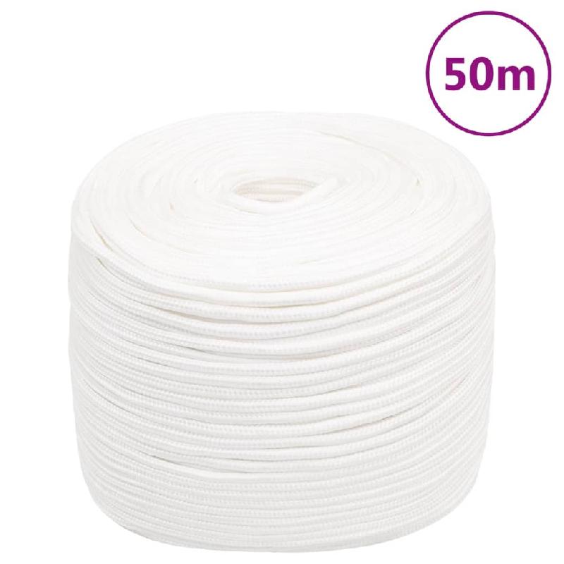 Vidaxl corde de bateau blanc complet 10 mm 50 m polypropylène 152560_0