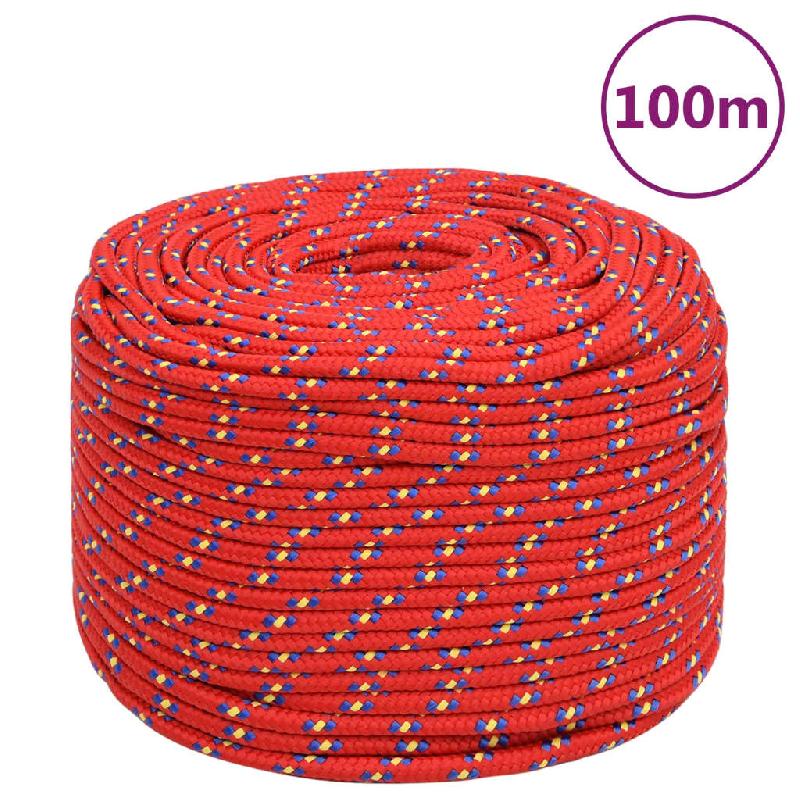 Vidaxl corde de bateau rouge 10 mm 100 m polypropylène 152402_0