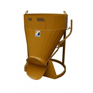Benne à béton 142 - distributrice droite à déversement latéral - capacité de 150L à 1000L_0