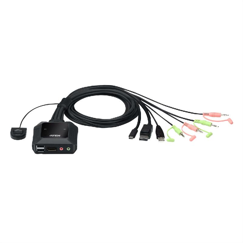 ATEN CS52DP Commutateur KVM hybride DisplayPort 2 ports USB-C_0