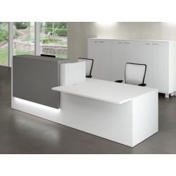 Banque d'accueil Z2 blanche avec accès handicapés - Officity - fabrication sur mesure et normes PMR_0