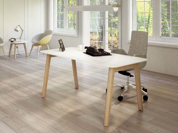Bureau individuel pieds bois_0