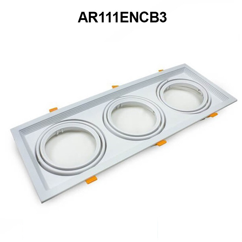 Cadre orientable - triple encastrable pour ampoule LED AR111 - réf AR111ENCB3_0