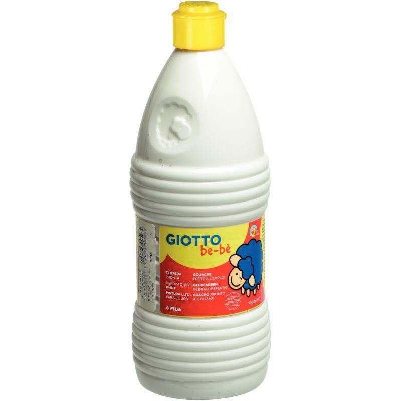 Carton de 8 flacons de 1L de gouache GIOTTO bébé - couleurs vives et ultra-lavables - dès 2 ans_0