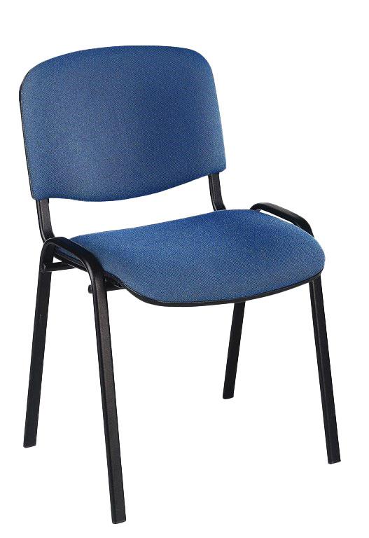 Chaise de réunion leo en tissu bleu_0