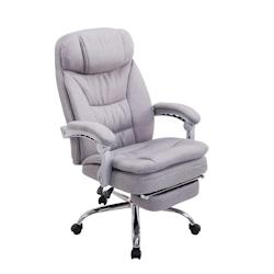 CLP Fauteuil de bureau Troy en tissu avec repose-pieds Gris - gris textile 191697108_0