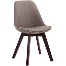 Décoshop26 - Chaise de salle à manger x1  design scandinave en tissu taupe et piètement à 4 pieds en bois marron 10_0003305 - marron 3000251511192_0