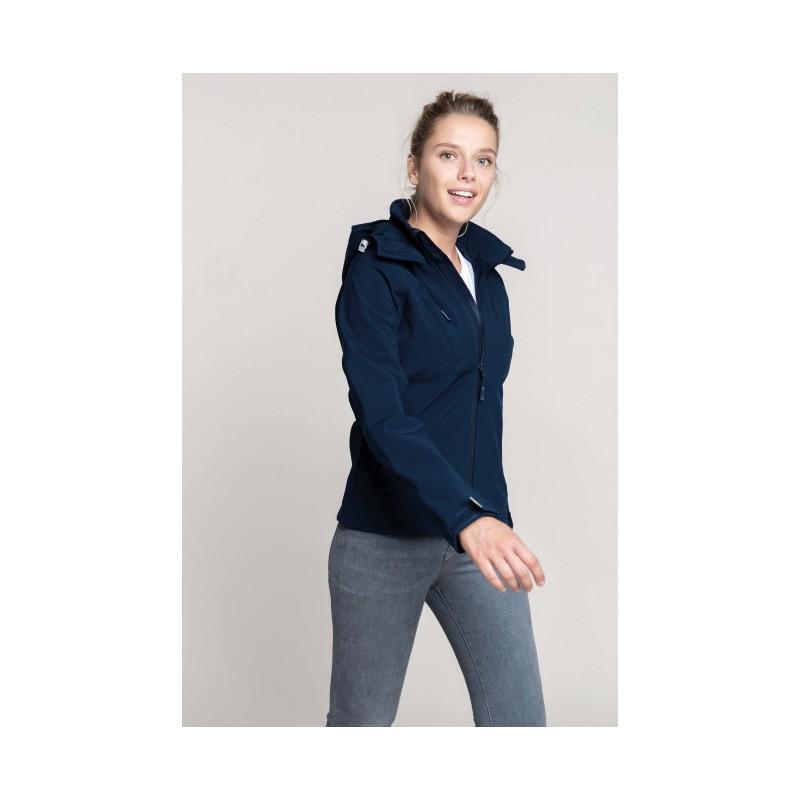K414 - Veste softshell femme à capuche amovible, respirante et imperméable_0