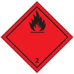 Plaque-étiquette de danger ADR classe 2.1 - 30×30 cm - magnétique - Référence 46353_0