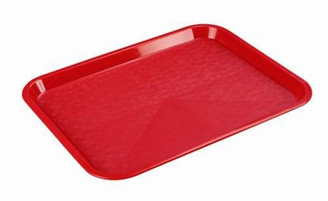 PLATEAU FAST FOOD ROUGE 34.5 X 26.5 CM