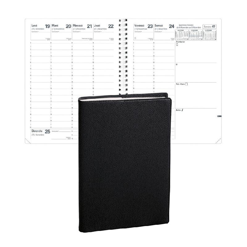 Quo Vadis Agenda semainier à spirales IMPALA Président - 21 x 27 cm - Noir - Août 2024 à Août 2025_0