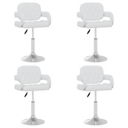 VidaXL Chaises Pivotantes à Manger Lot De 4 Blanc Similicuir - blanc 3089106_0