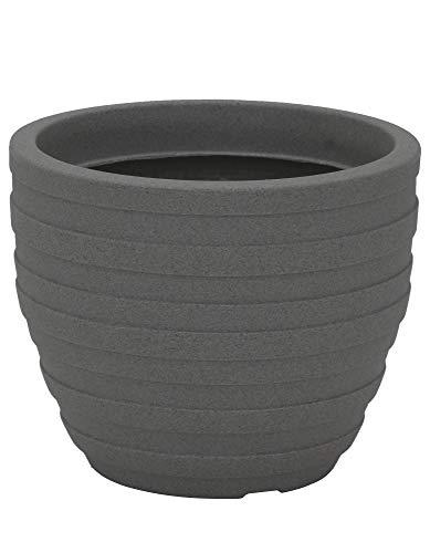 Tramontina - Pot de fleurs Inca en plastique gris foncé Ø 46,5 cm x hauteur 38 cm - Moderne, résistant et léger_0