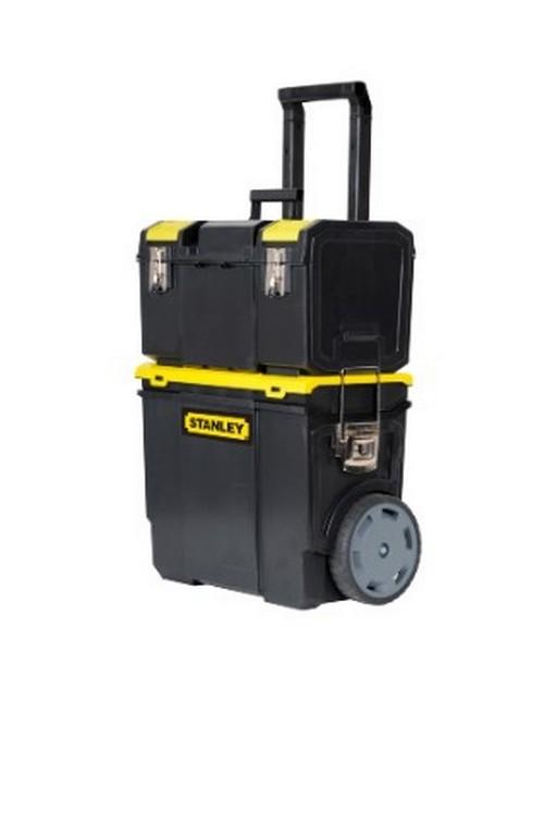 Servante d'atelier compacte 3 en 1 - Stanley 1-70-326 - Noir avec poignées et verrouillage_0