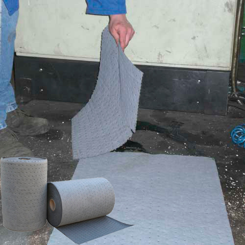 Absorbants tous liquides - Rouleaux double épaisseur 44 m x 48 cm - Fibre polypropylène anti-peluches_0