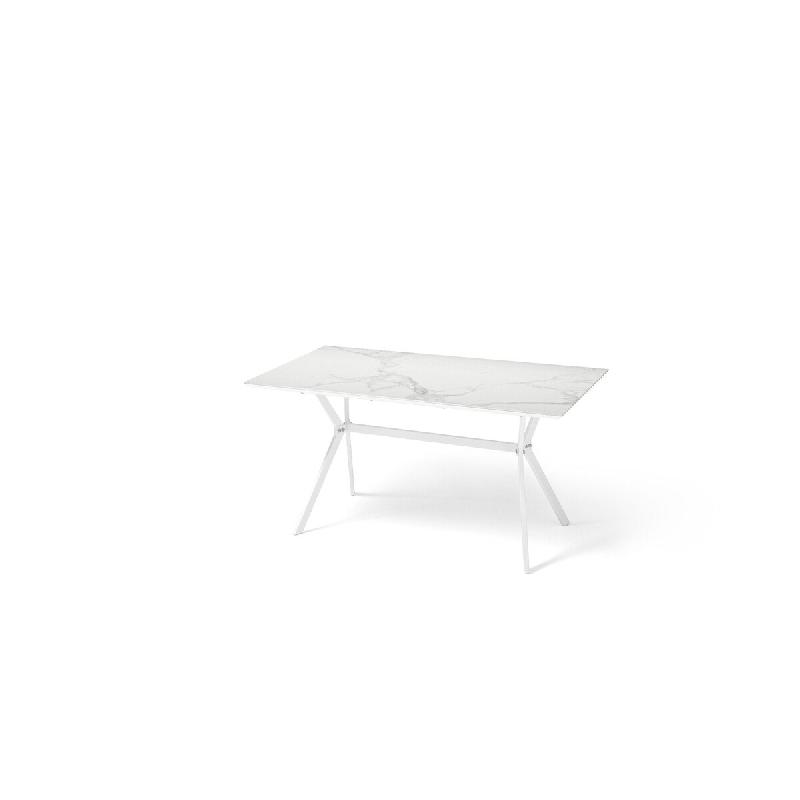 AQA Design Table ORION en métal blanc et MDF L.150 P.80 H.75 MP03157 - blanc Bois manufacturé MP03157_0