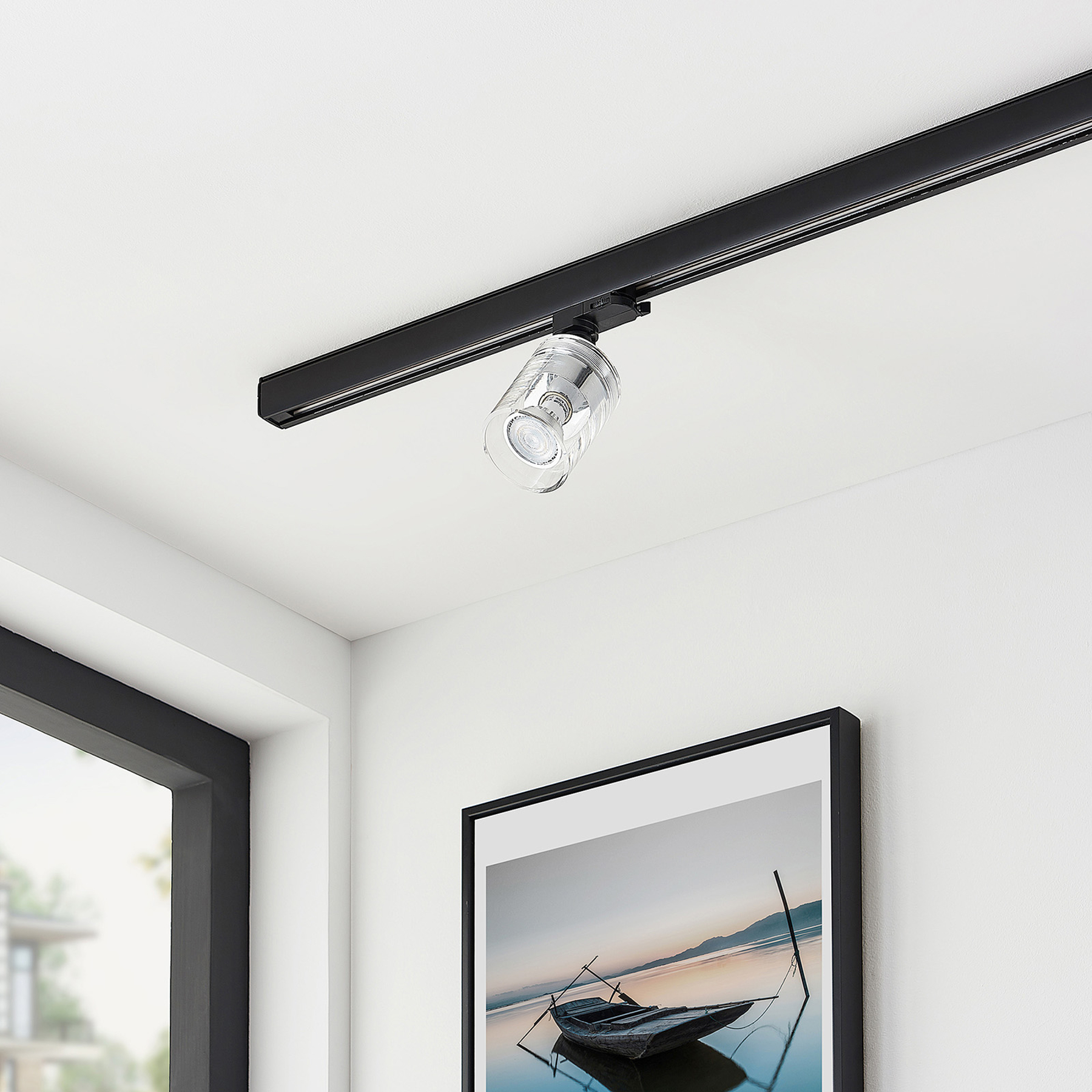 35 Watt Plafonnier Zuoz en bois & métal blanc compatible ampoules LED pour 2 ampoules GU10 max luminaire idéal dans un salon contemporain spots de plafond rotatifs de style moderne