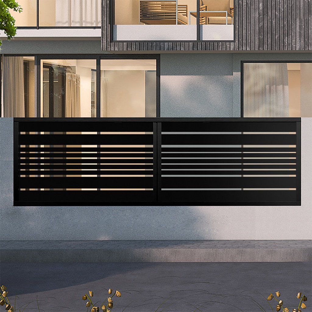 Clôture en aluminium Arlon - design minimaliste avec lames horizontales - thermolaquage Qualicoat - sur-mesure - garantie 10 ans_0