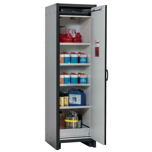 ARMOIRE Q30.195.056.R BLANC-4ÉTAGÈRE 1BAC ÉPOXY 1CAILLEBOTIS - ASECOS