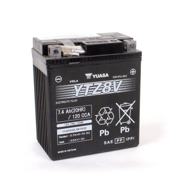 Batterie moto Yuasa YTZ8V - 12V 7.4Ah - AGM sans entretien - Haute performance_0