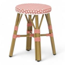 Bistromania Tabouret de terrasse RIVOLI - Rose et blanc - EA083_0