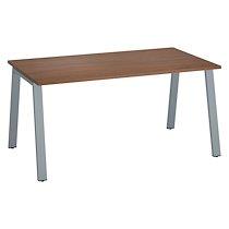 BUREAU DROIT INDIVIDUEL NOYER 160 X 80 CM, PIÉTEMENT MÉTAL ALUMINIUM - ARCH