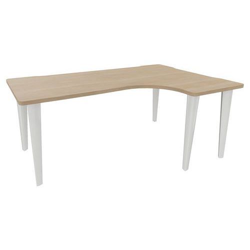 BUREAU EVIDENCE ASYMÉTRIQUE 180X120 RETOUR D CHÊNE NATUREL/BLANC - VINCO