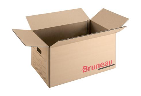 LOT DE 25 - CAISSE DÉMÉNAGEMENT BRUNEAU KRAFT BRUN SIMPLE CANNELURE L 51 X L 35,5 X H 29 CM