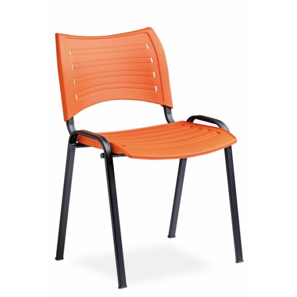 Chaise de conférence assise plastique orange