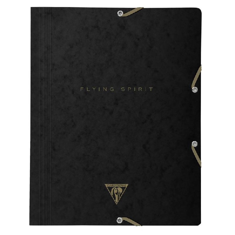 CHEMISE À ÉLASTIQUE 3 RABATS FLYING SPIRIT BLACK 24X32CM MOTIFS ASSORTIS - NOIR - LOT DE 5