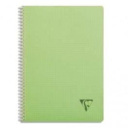 CLAIREFONTAINE CAHIER SPIRALE COUVERTURE POLYPRO 100 PAGES A4 GRANDS CARREAUX