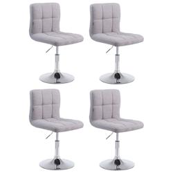 CLP Lot de 4 chaises lounge Palma V2 en Tissu ajustable et pivotant Gris - gris textile 318621_0