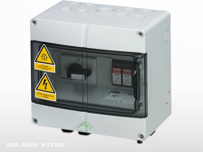 Coffret de protection DC 1000V - 2 entrées, sectionneur 25A et parafoudre débrochable_0