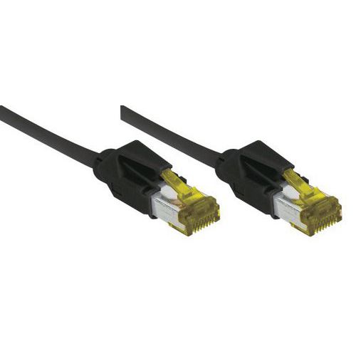 CORDON RJ45 SUR CÂBLE CAT. 7 S/FTP LSOH SNAGLESS NOIR-15 M